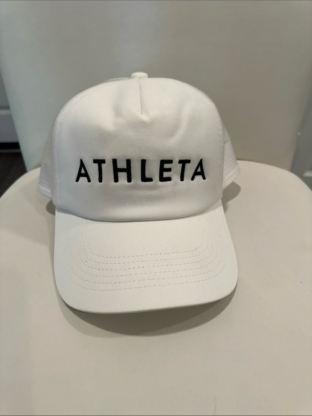 Athleta White Hat with Black Logo